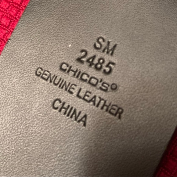 CHICO’s Leather Medallion Belt Black Silver SM - Picture 6 of 6